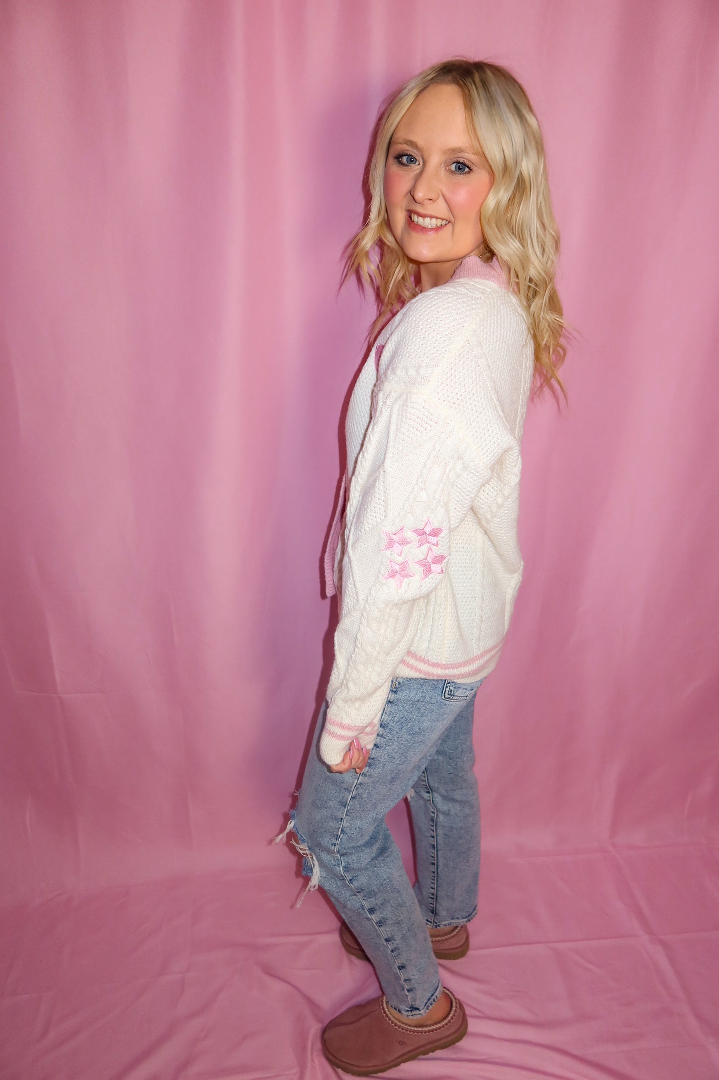 Lover embroidery cardigan