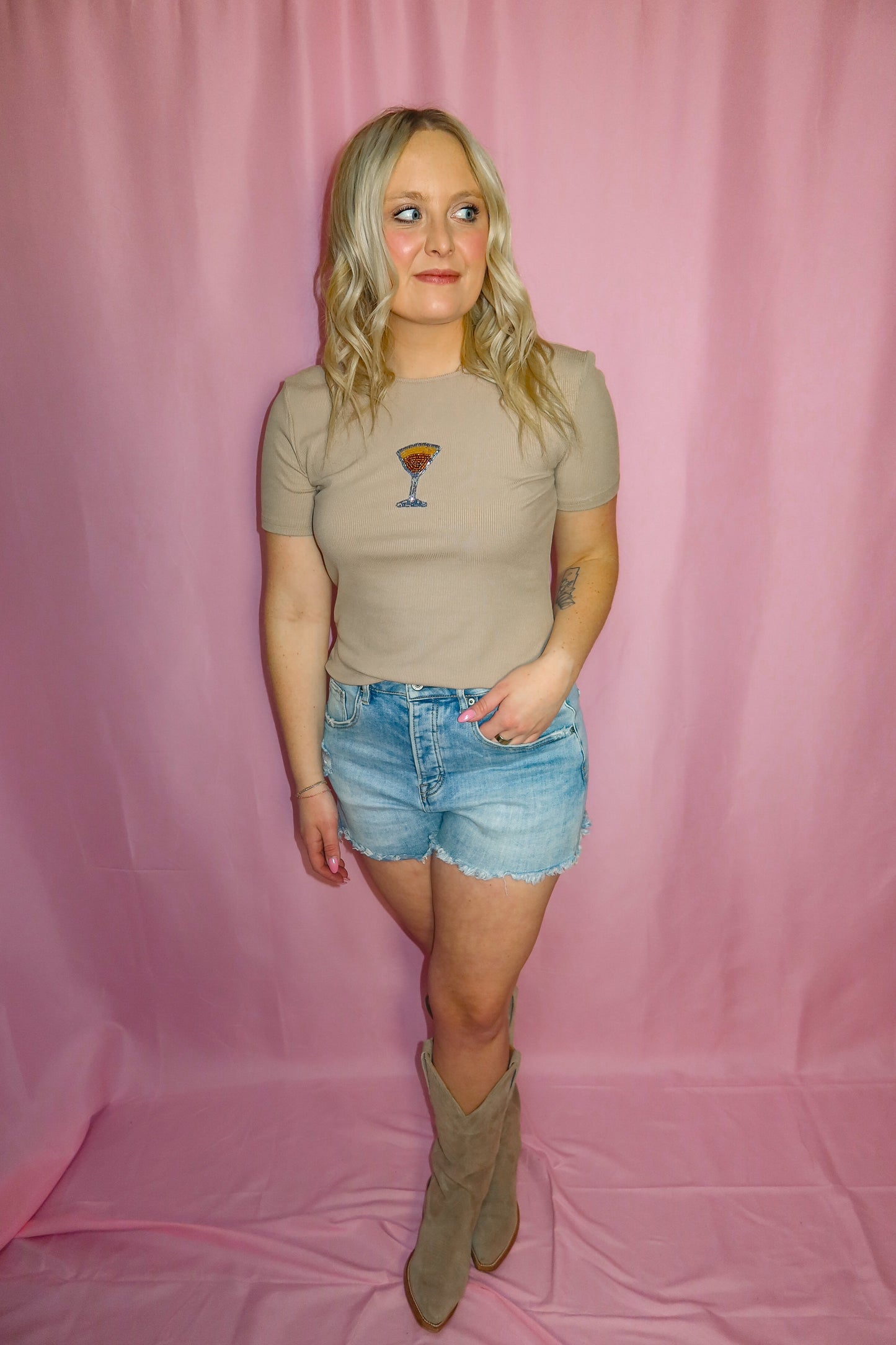 Martini Moment Ribbed Tee