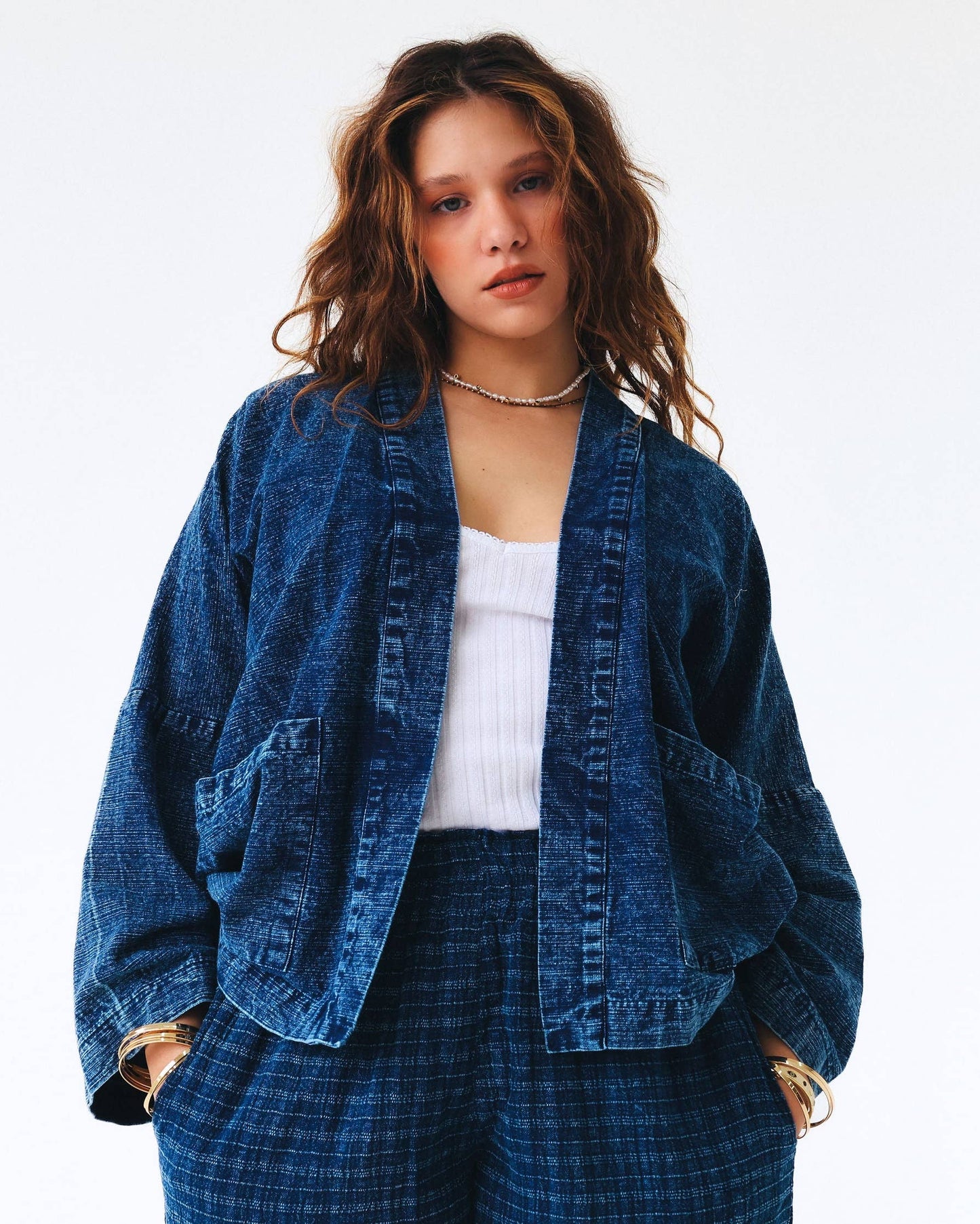 Indigo Denim Kimono Women Jacket
