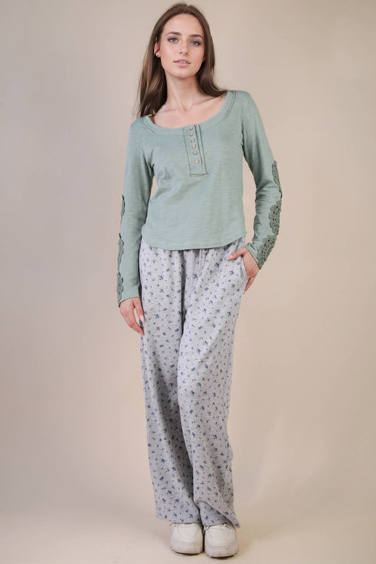 Floral Wide Leg Sweatpants