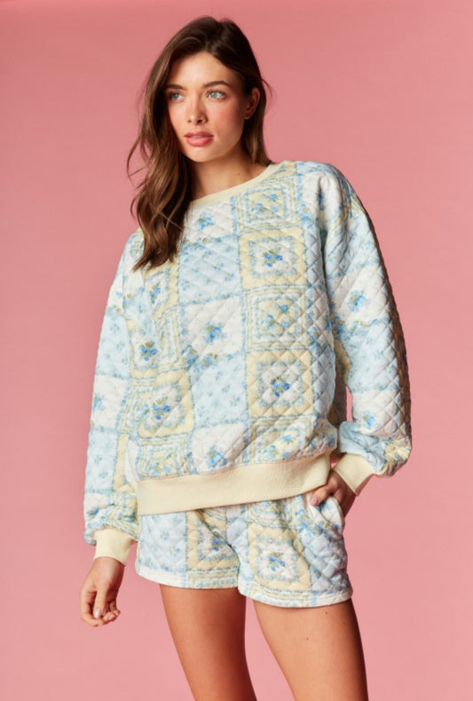 Lemon Blossom Quilted Set