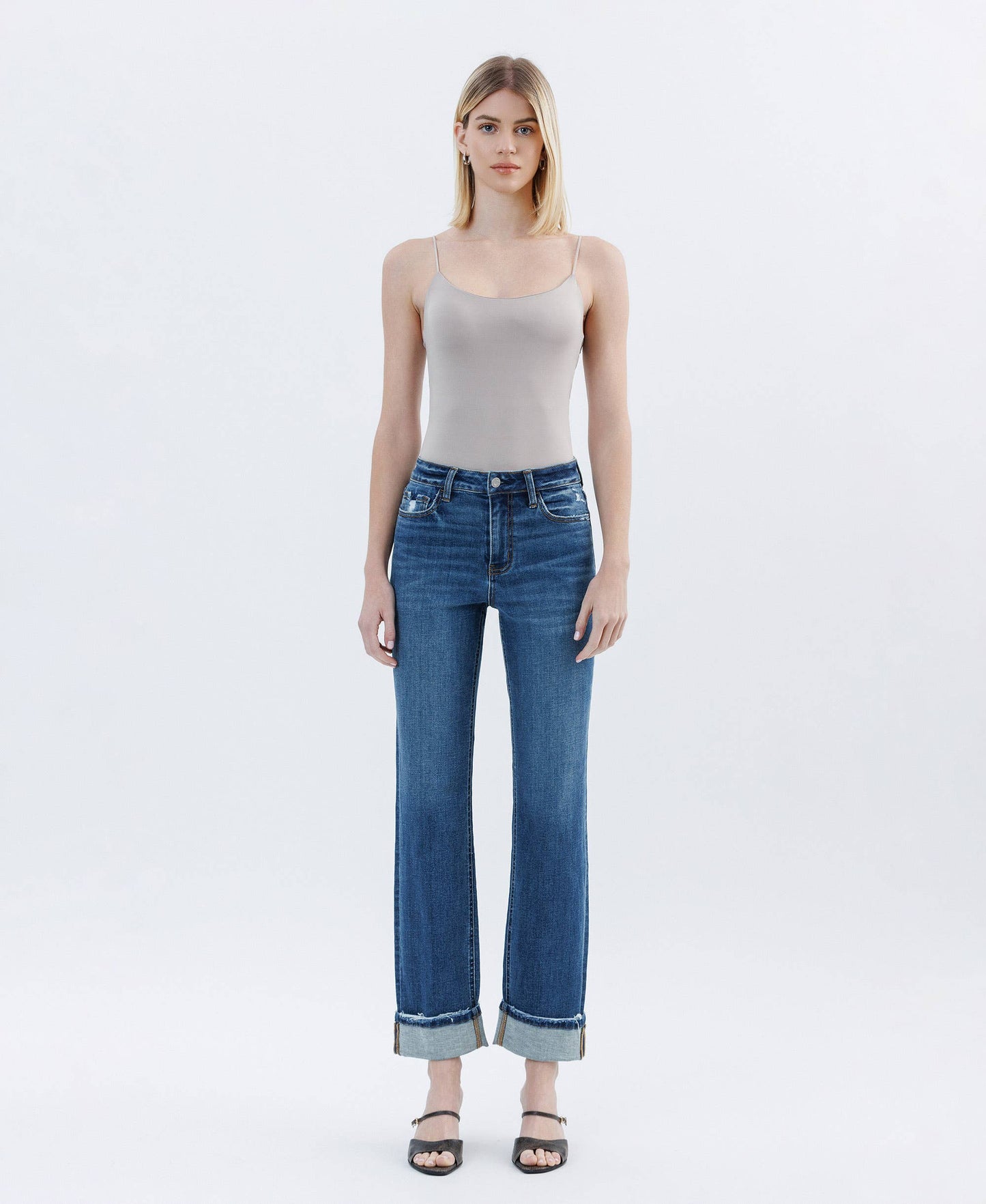 Victoria Cuffed Straight Jeans