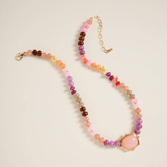 Marbled Ombre Beaded Necklace