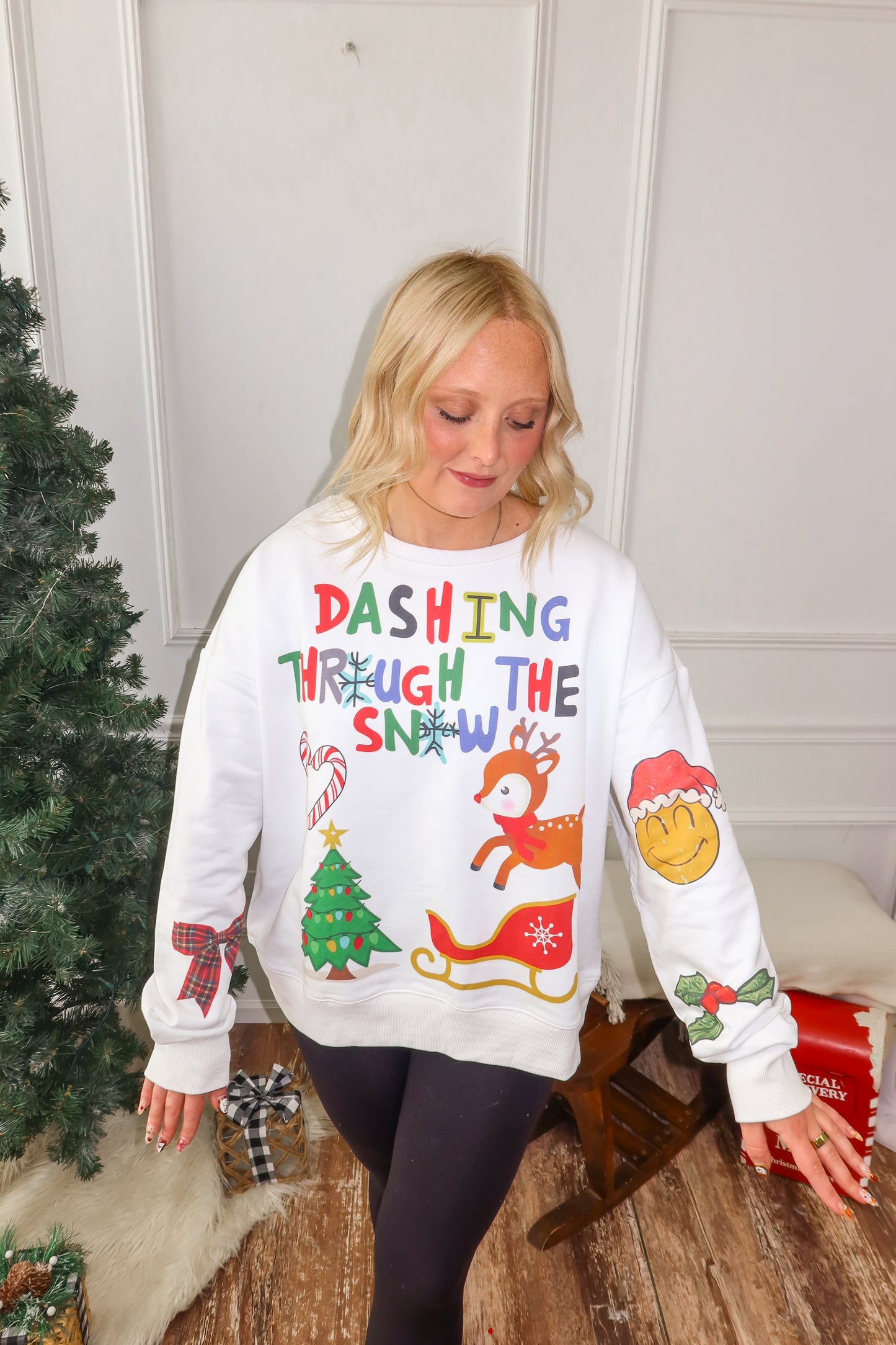 Colorful Christmas Graphic Sweatshirt