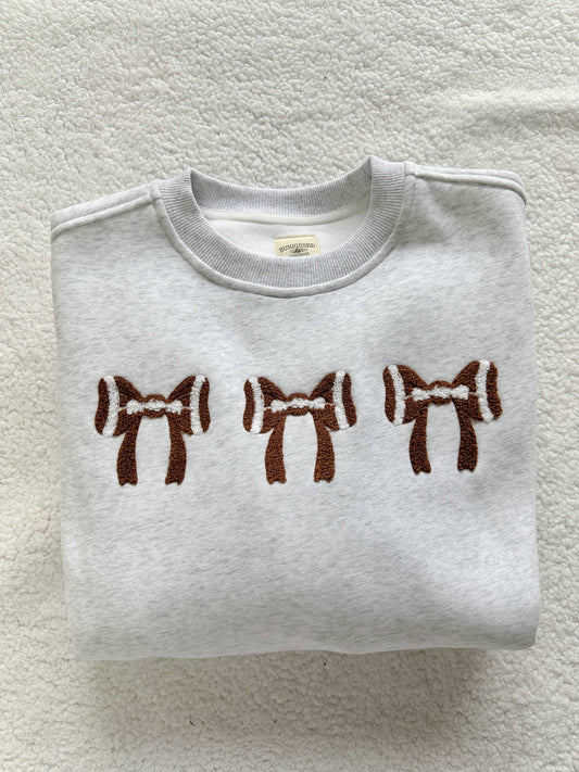 Football Bows Oversized Sweatshirt