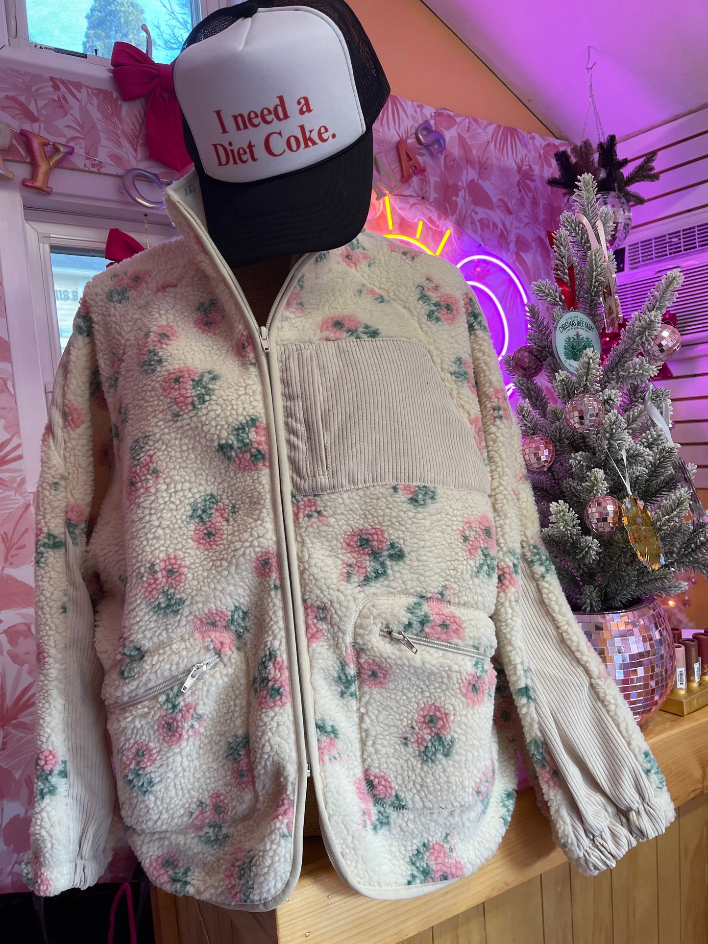 Floral Sherpa Jacket