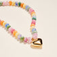 Beaded Heart Pendant Necklace