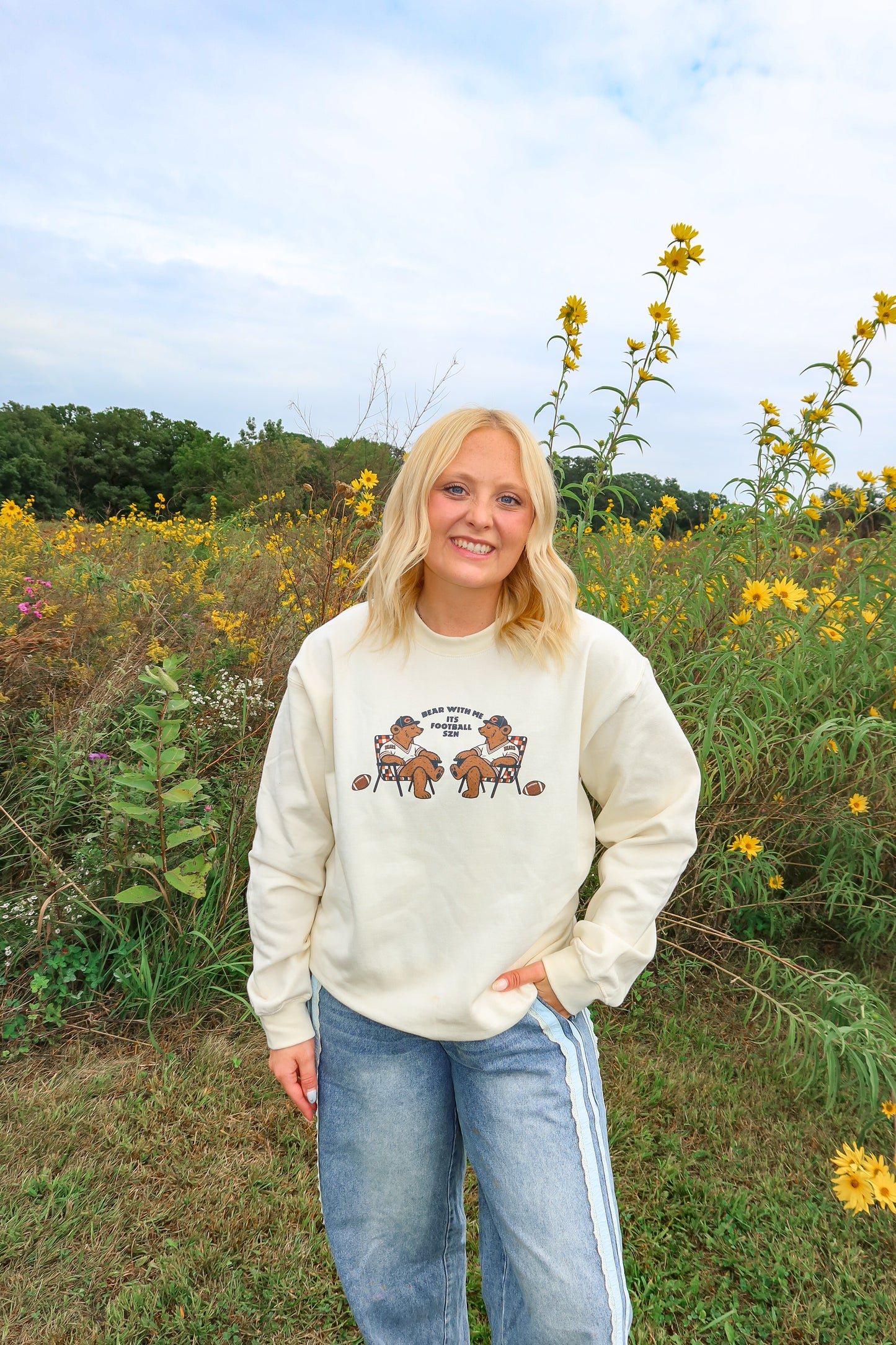 Bear With Me Football Season Crewneck/Tee