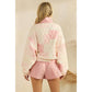Pink Horizon Quilted Quarter Zip