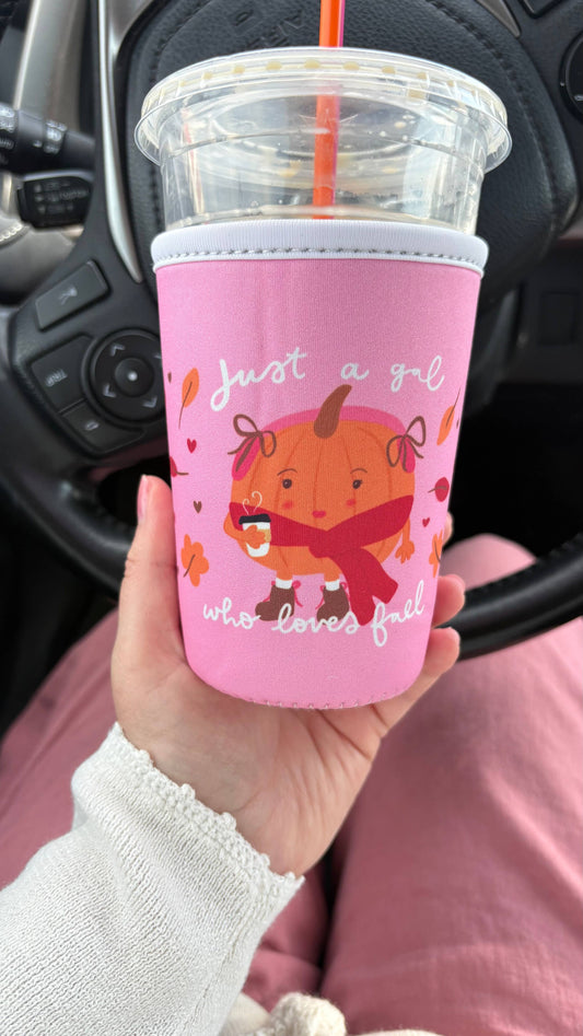 Pink Pumpkin Gal Coffee Coozie