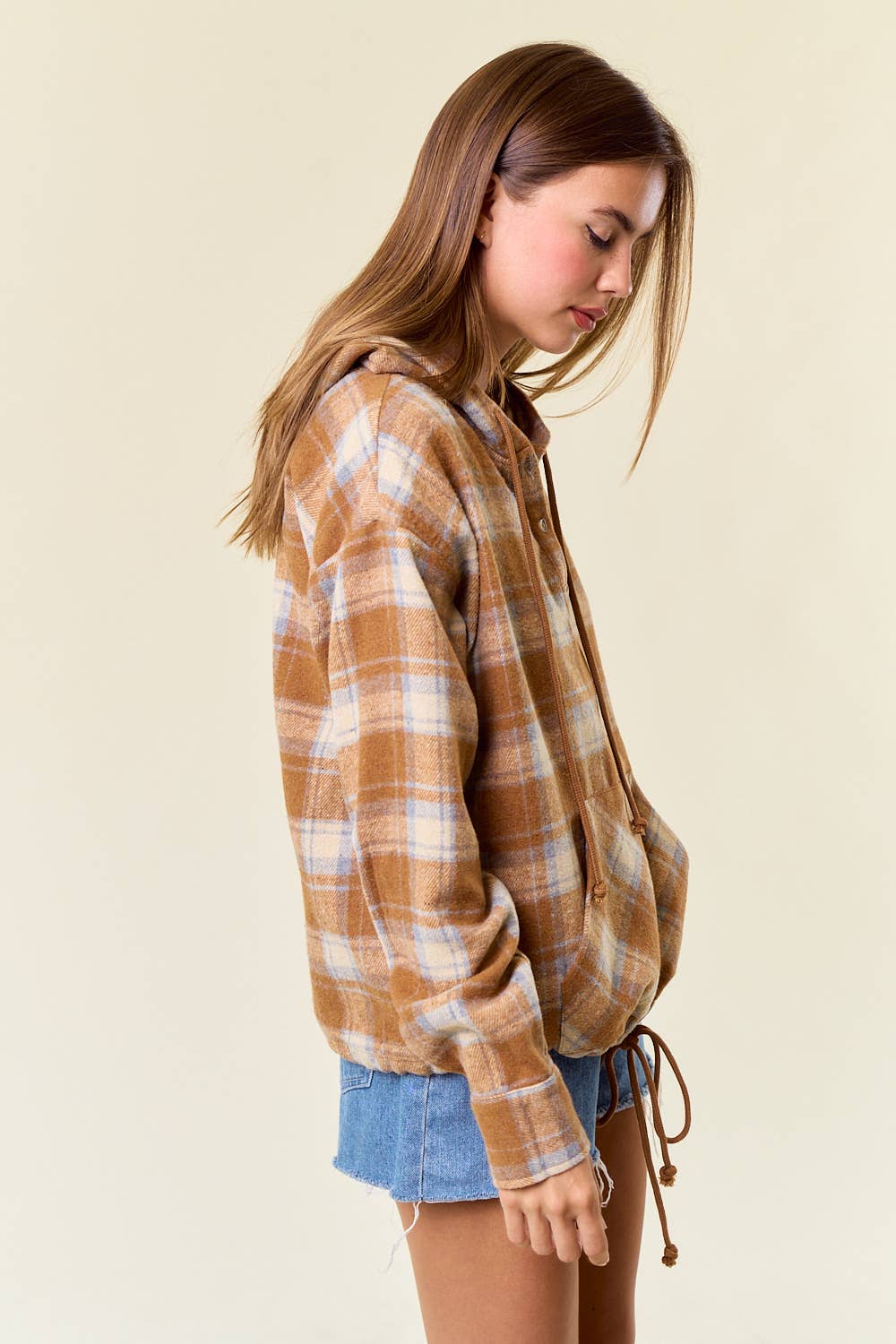 Flannel Plaid Pullover Hoodie