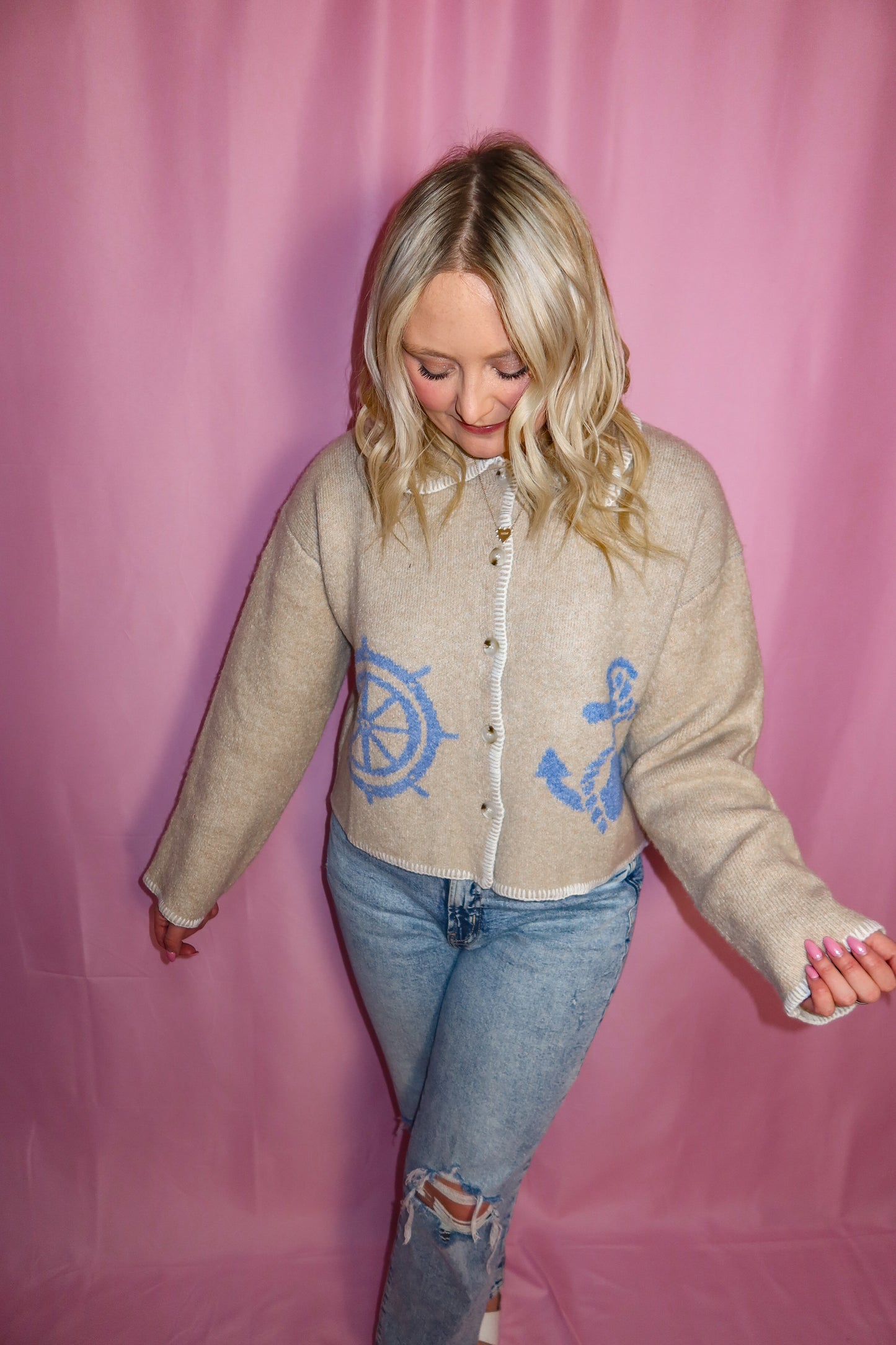 Harbor Breeze Anchor Cardigan