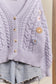 Lavender Cable Knit Cardigan