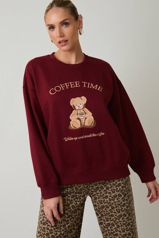 Coffee Time Teddy Sweatshirt
