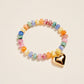Beaded Puffy Heart Charm Bracelet