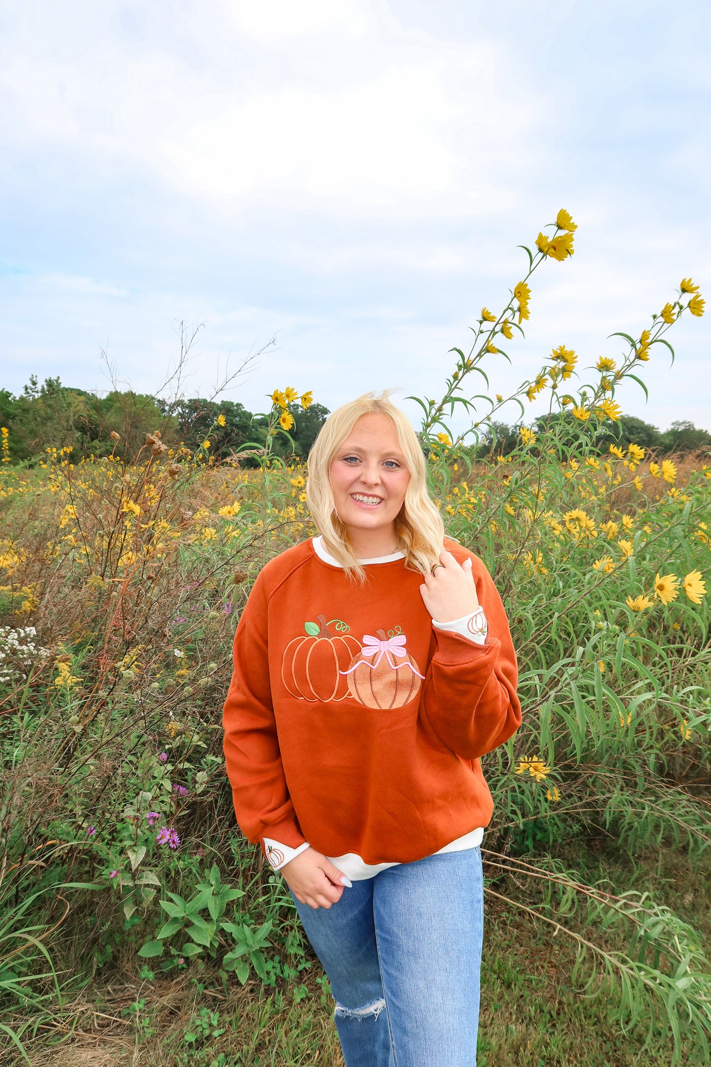 Pretty Little Pumpkins Cuff Sweatshirt