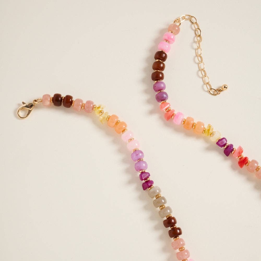 Marbled Ombre Beaded Necklace