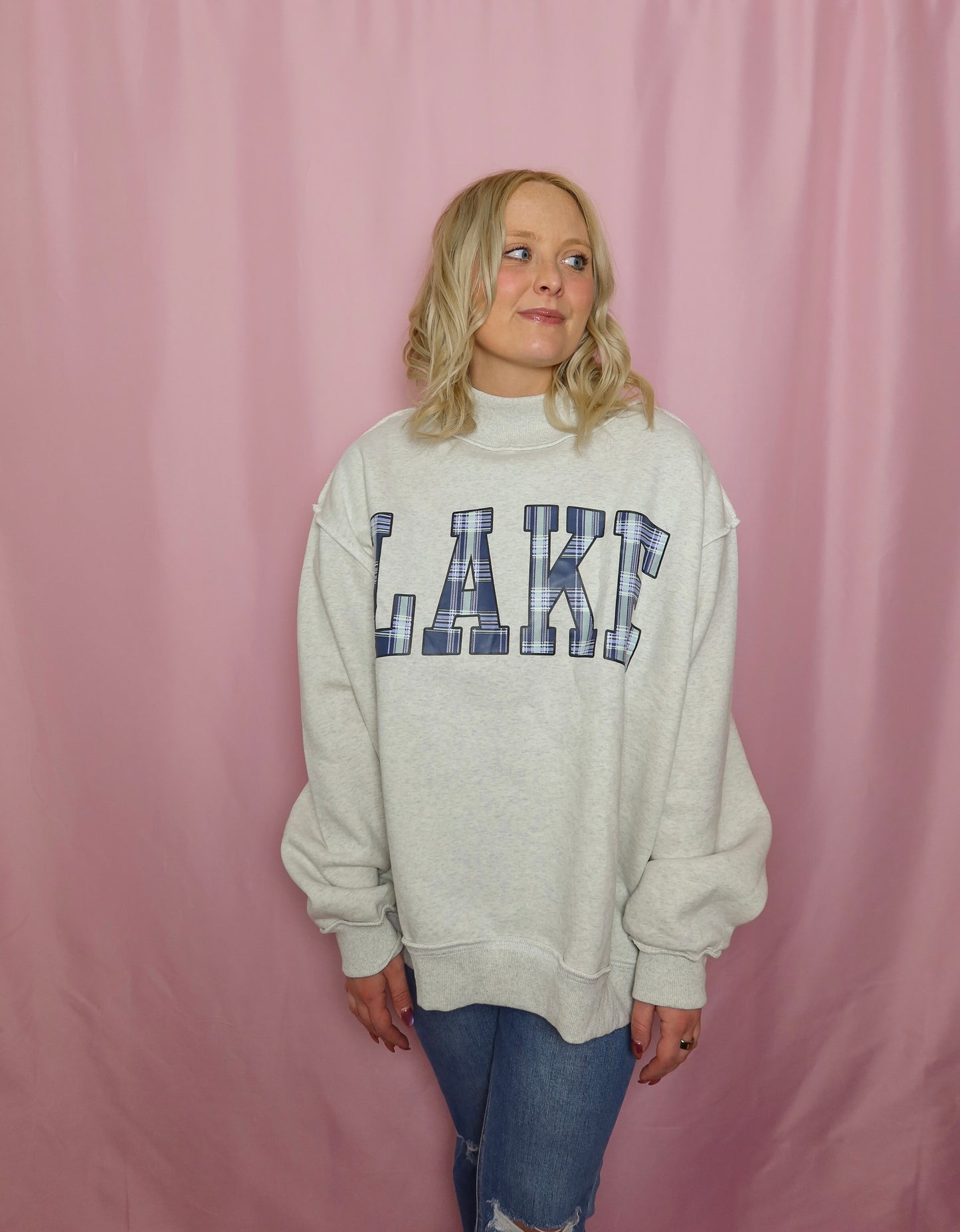 Lake& Mountain  Reversible Mockneck Sweatshirt