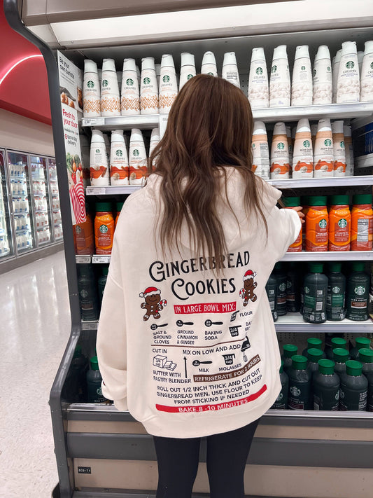 Gingerbread Cookie Recipe Embroider Hoodie
