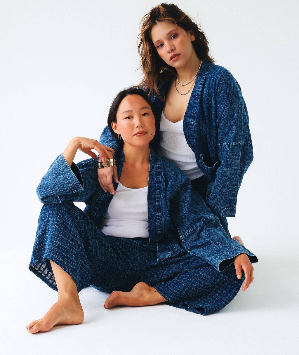 Indigo Denim Kimono Women Jacket