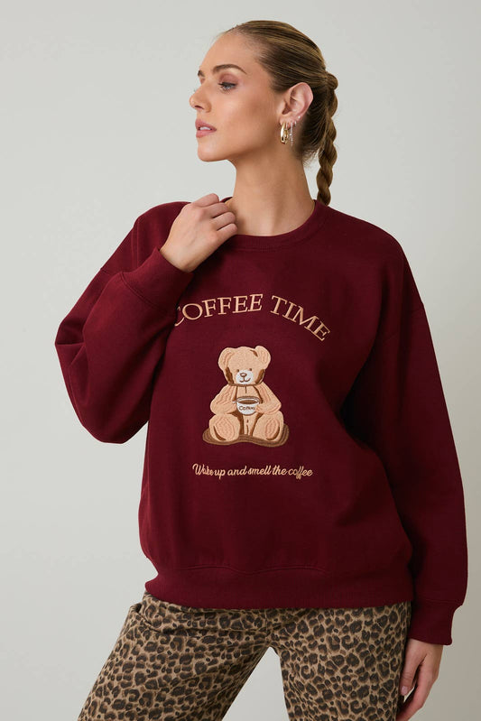 Coffee Time Teddy Sweatshirt