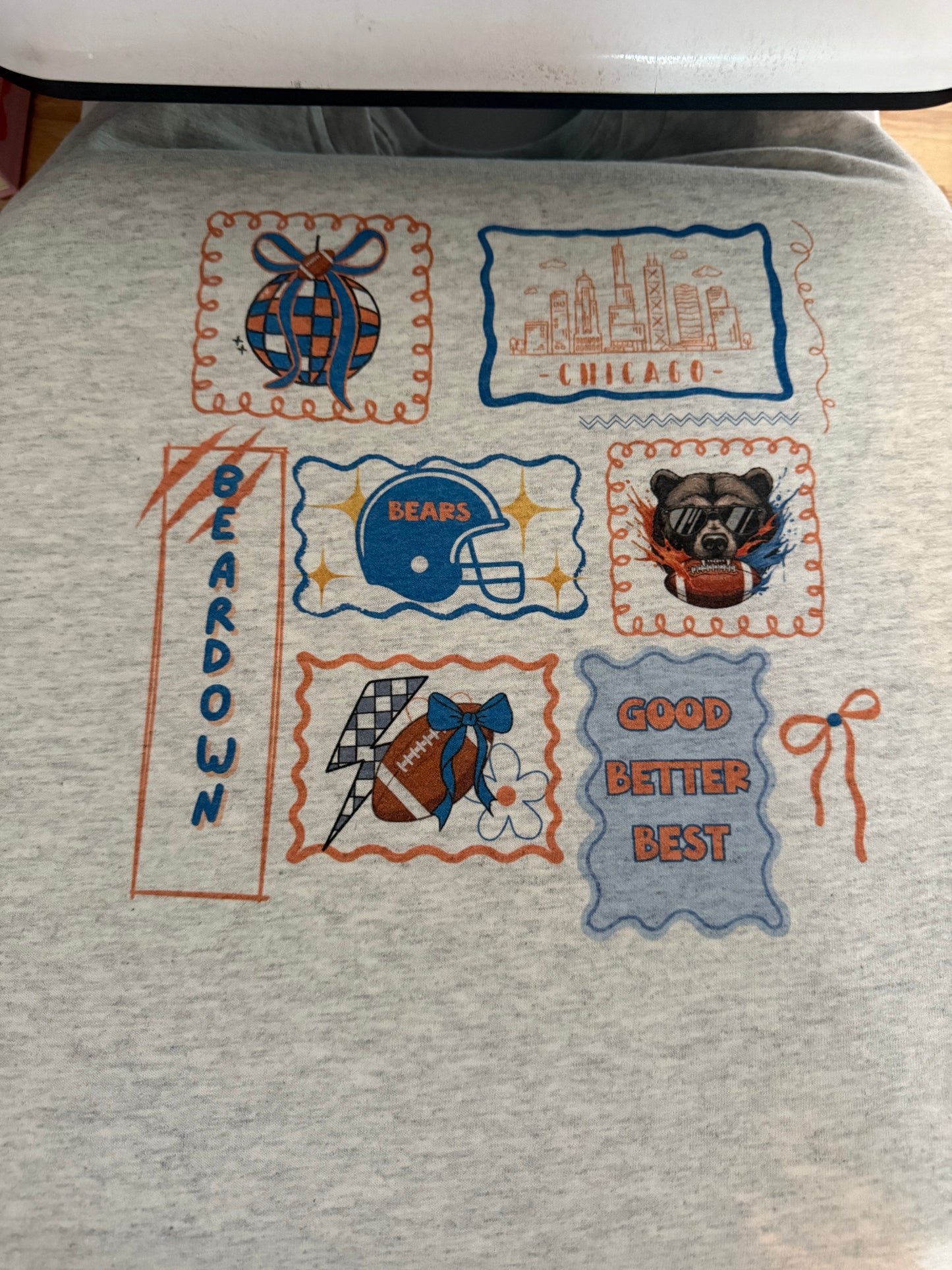 Chicago Bears Inspired Collage Crewneck/Tee