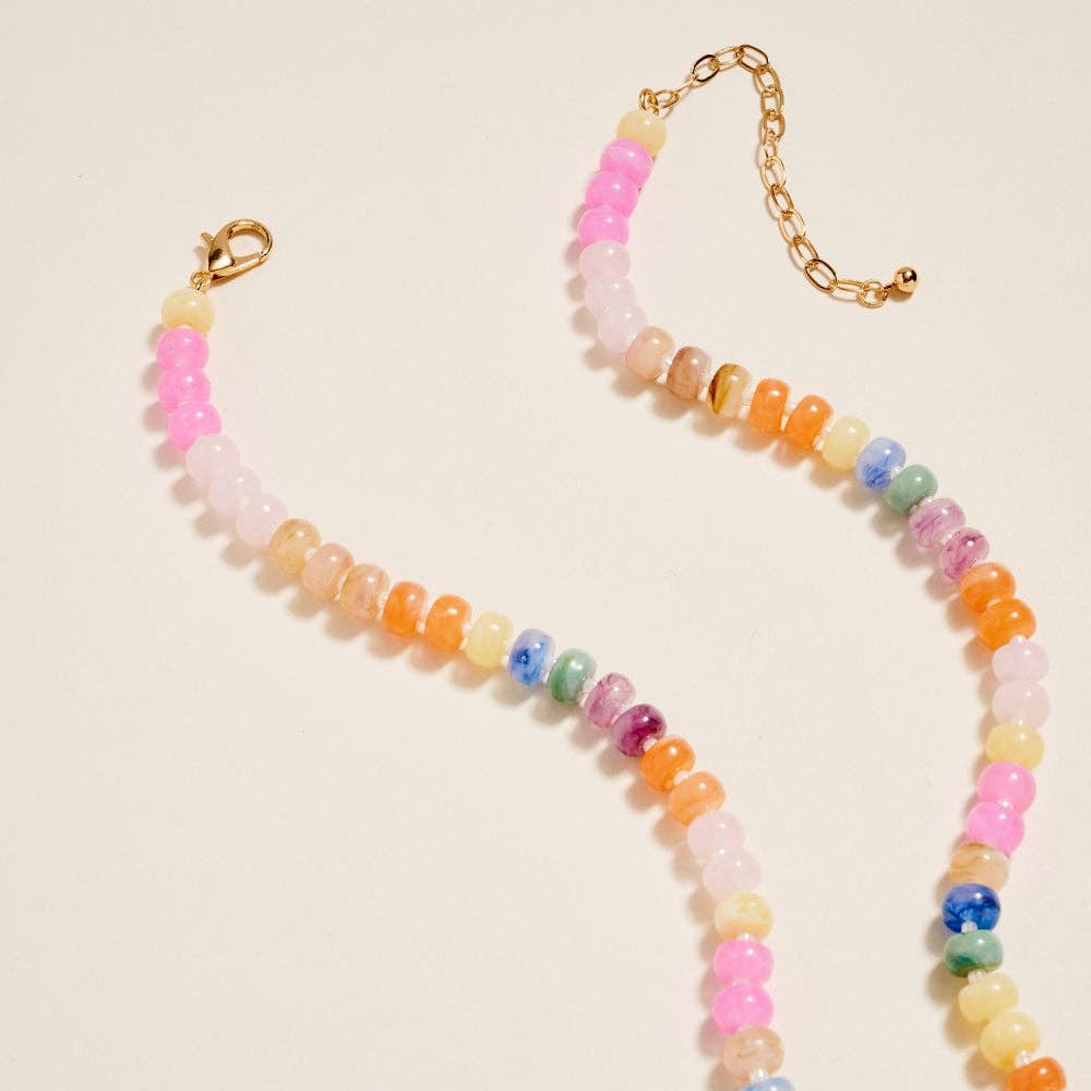 Marbled Beaded Shell Necklace