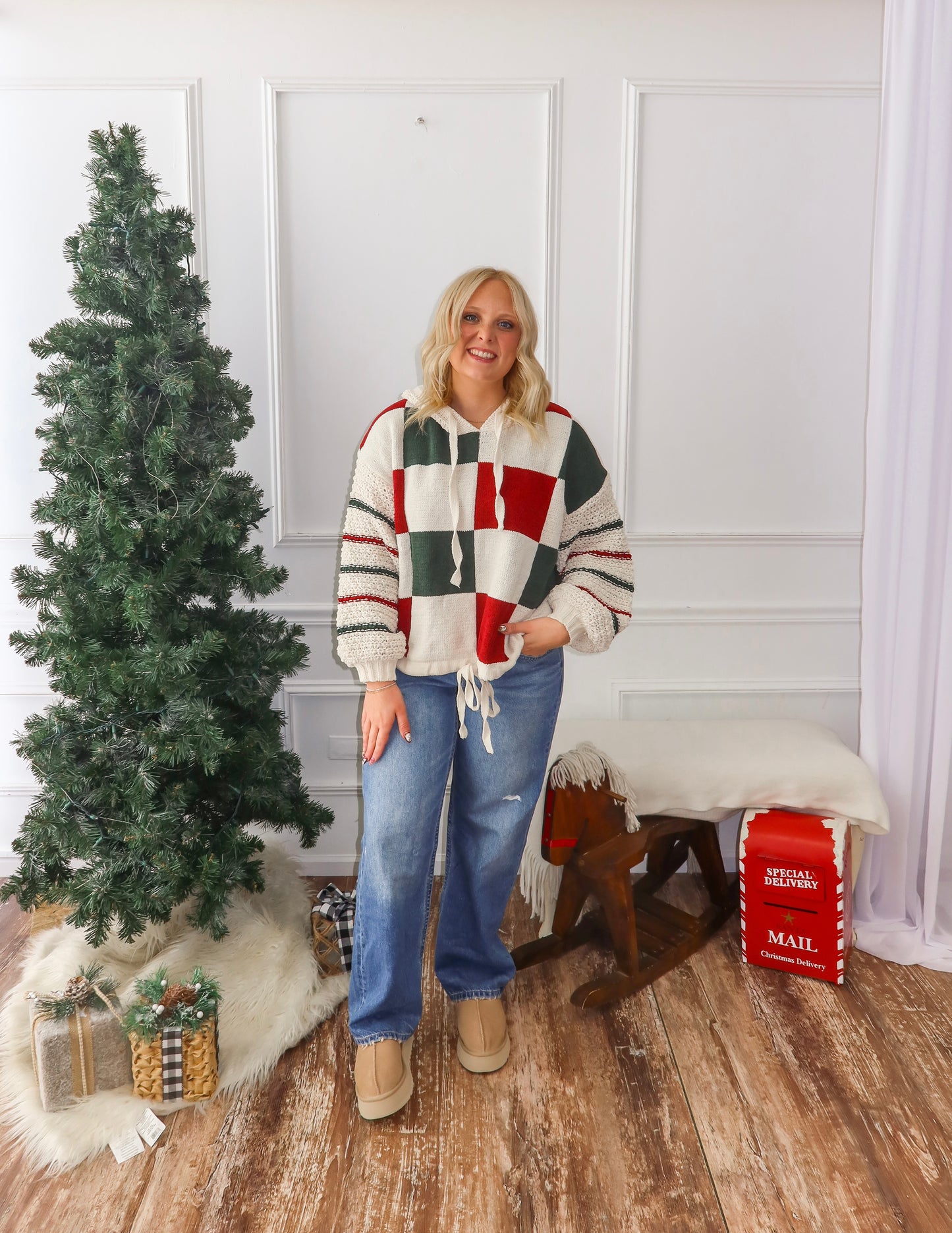 Holiday Cottage Knit Hoodie