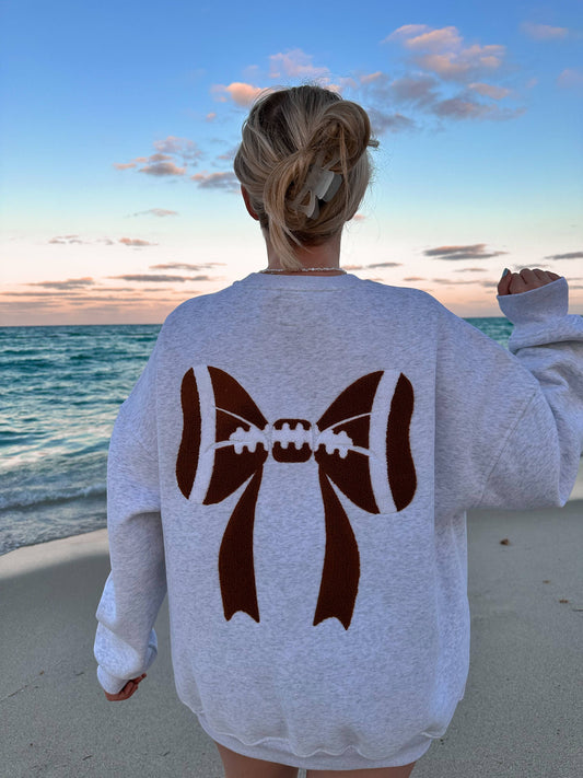 Football Bows Oversized Sweatshirt
