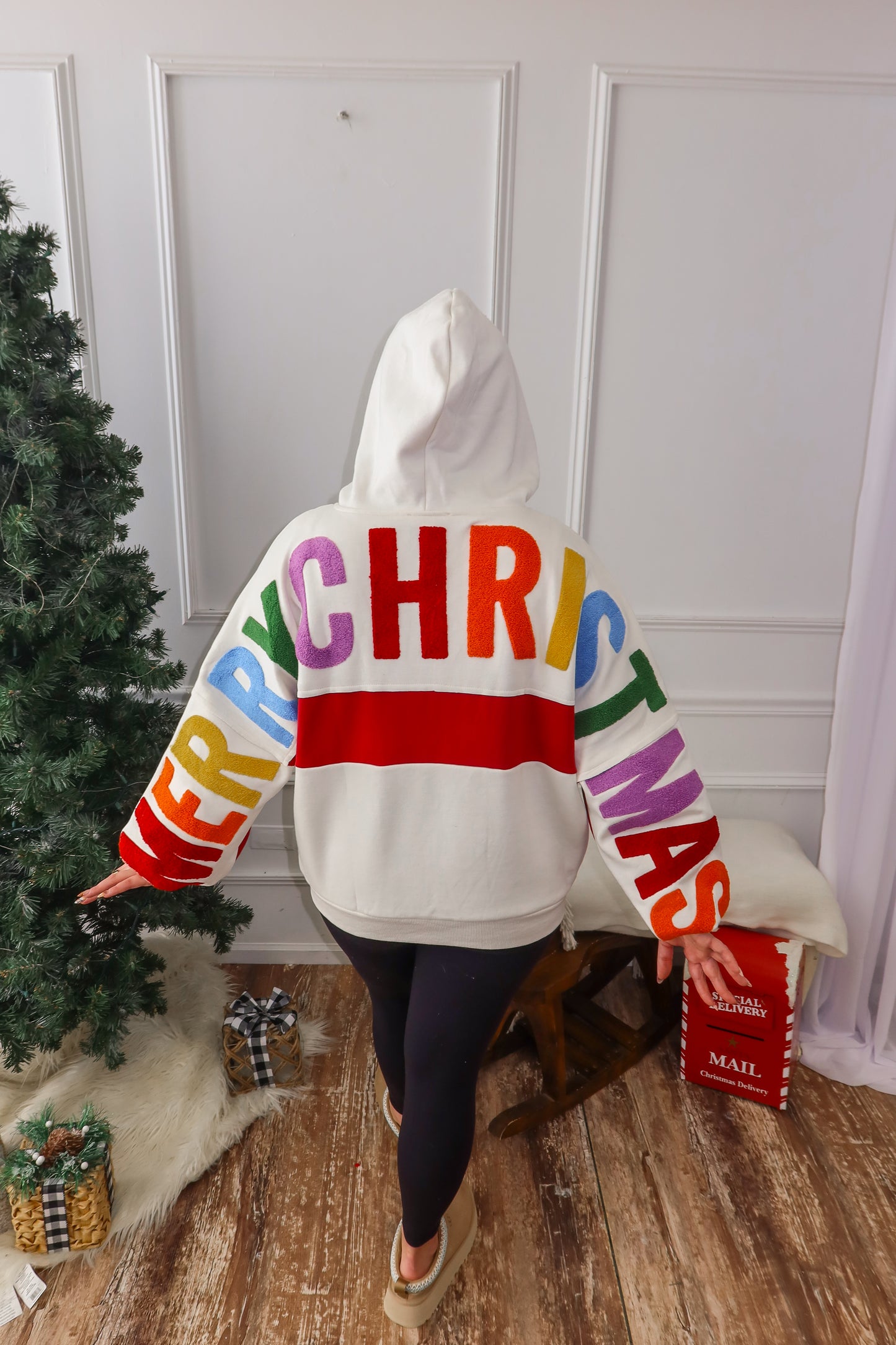 Merry & Bright Zip-Up Hoodie