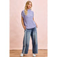 Washed Lace Denim Pants