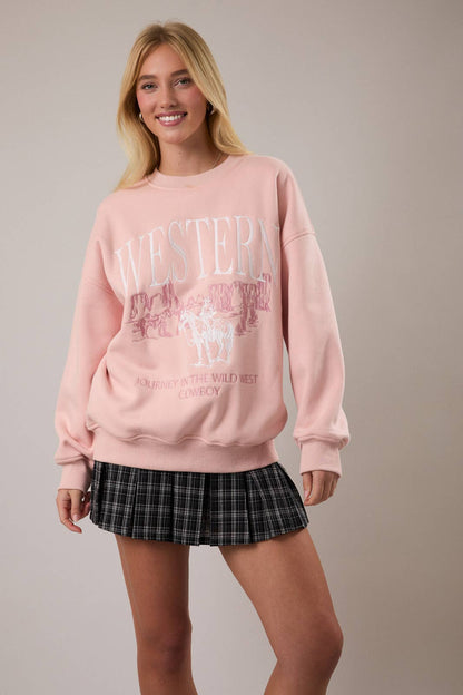 Desert Rose Cowboy Crewneck