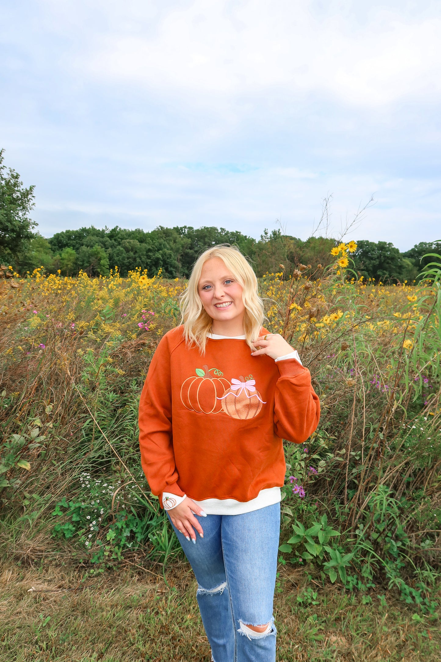 Pretty Little Pumpkins Cuff Sweatshirt