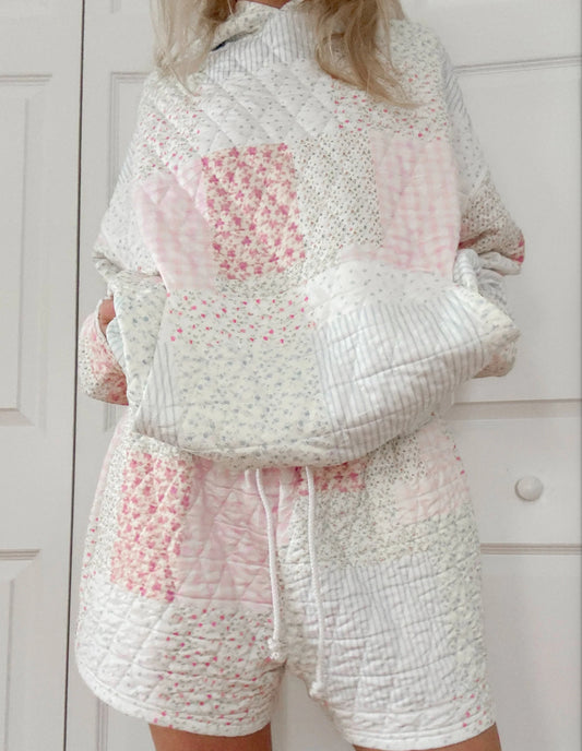 Pastel Quilted Oversized Hoodie