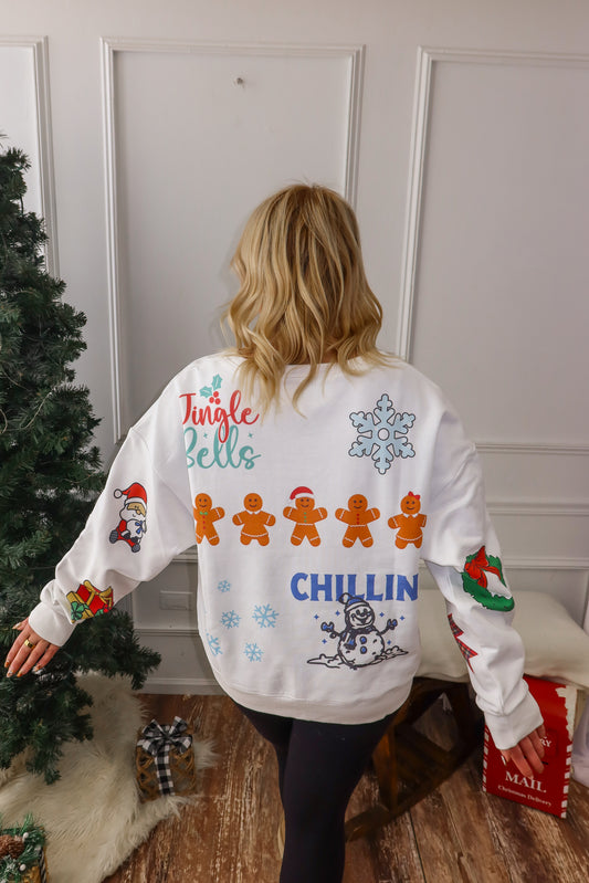 Colorful Christmas Graphic Sweatshirt