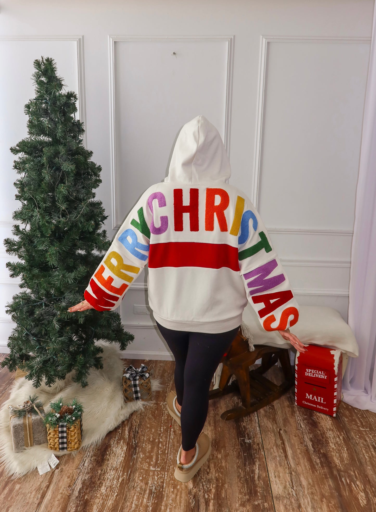 Merry & Bright Zip-Up Hoodie