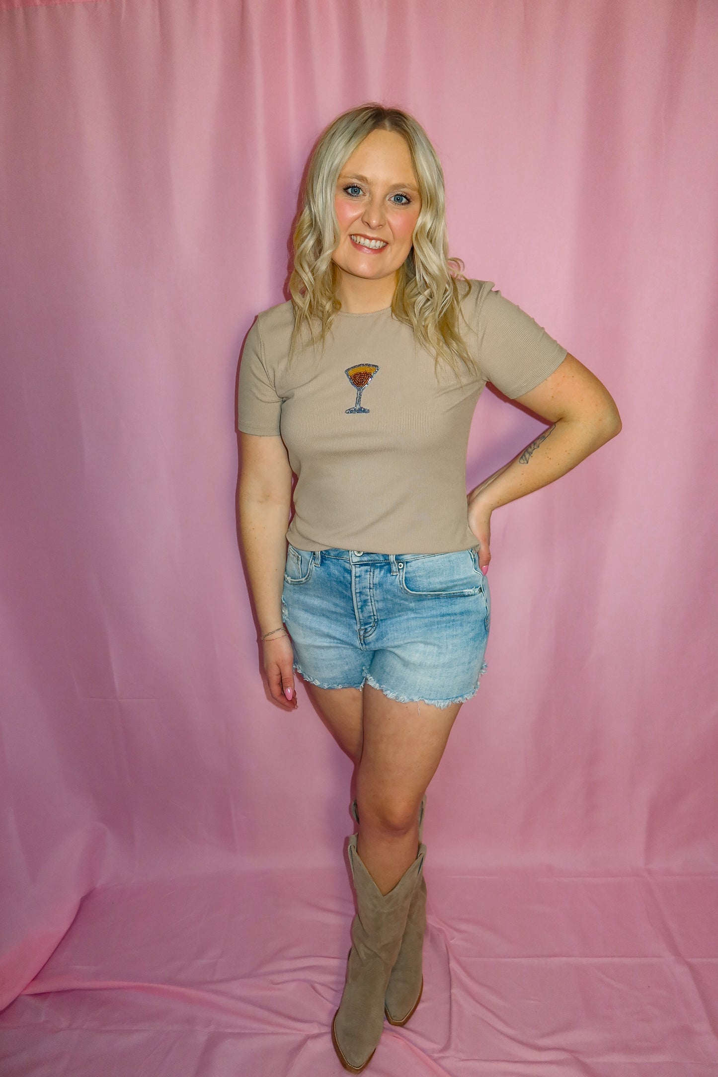 Martini Moment Ribbed Tee