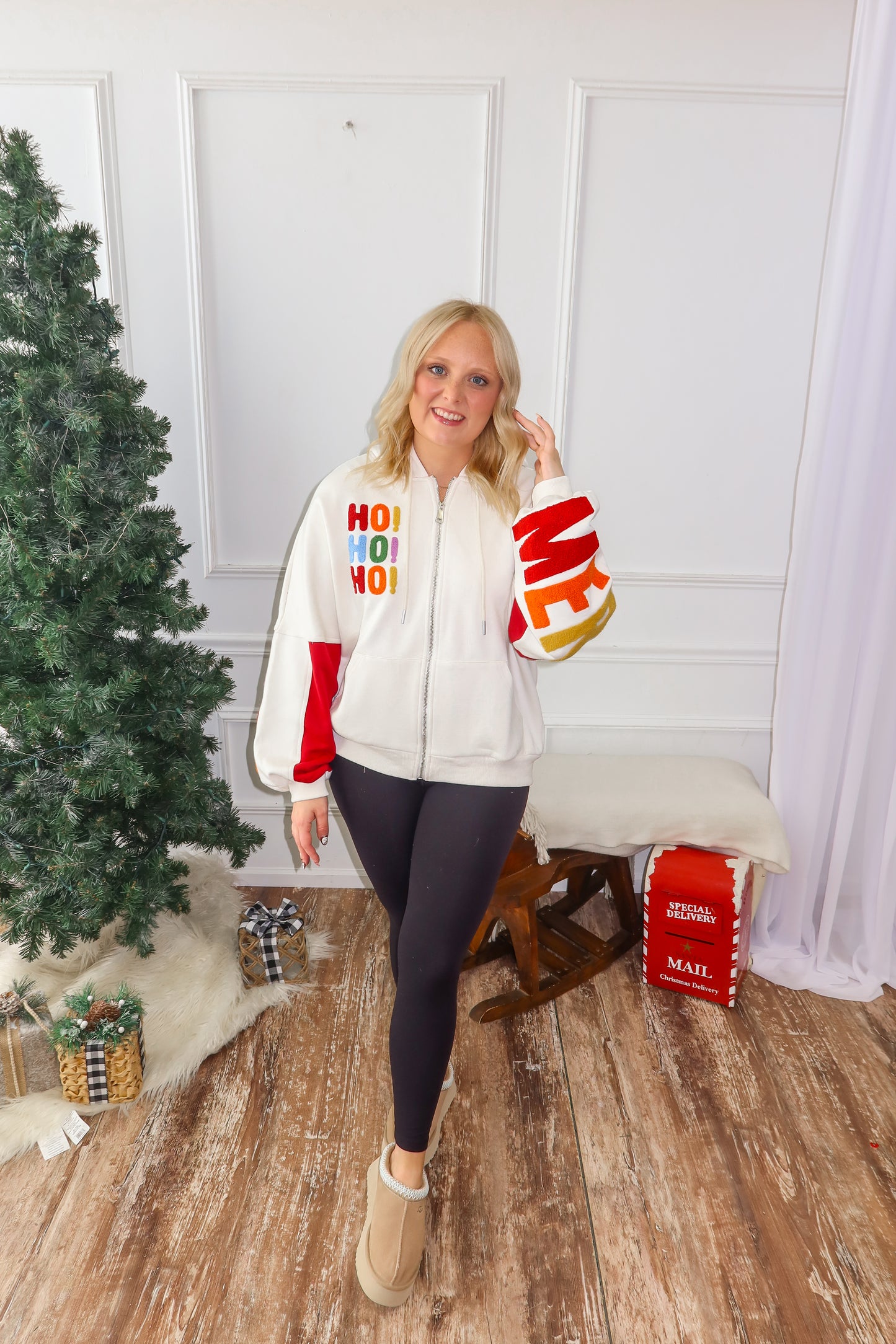 Merry & Bright Zip-Up Hoodie