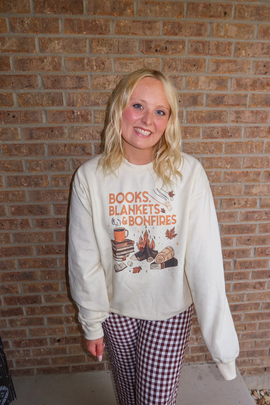 Books, Blankets, & Bonfire Sweatshirt