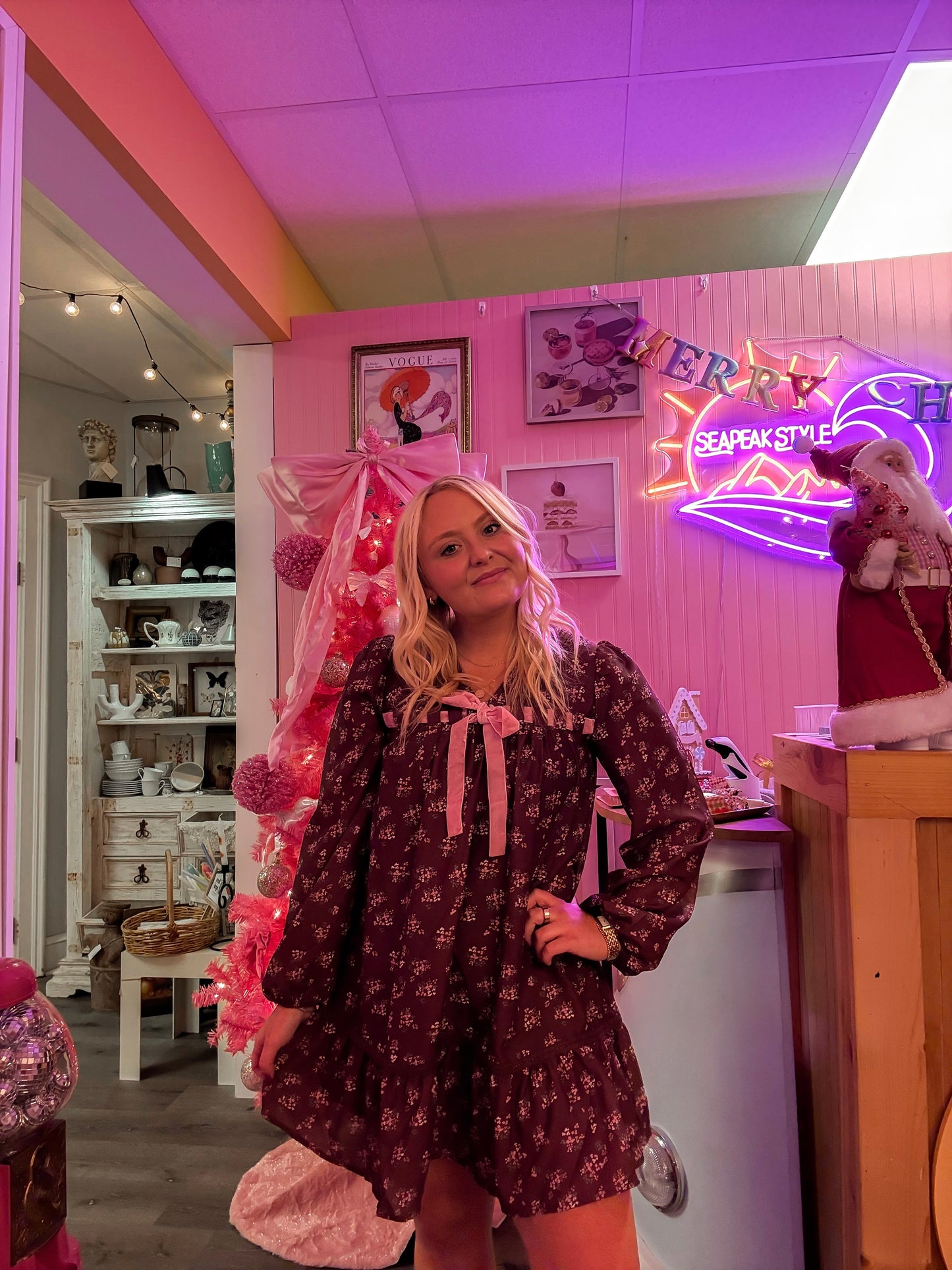 Thankful Floral Bow Dress