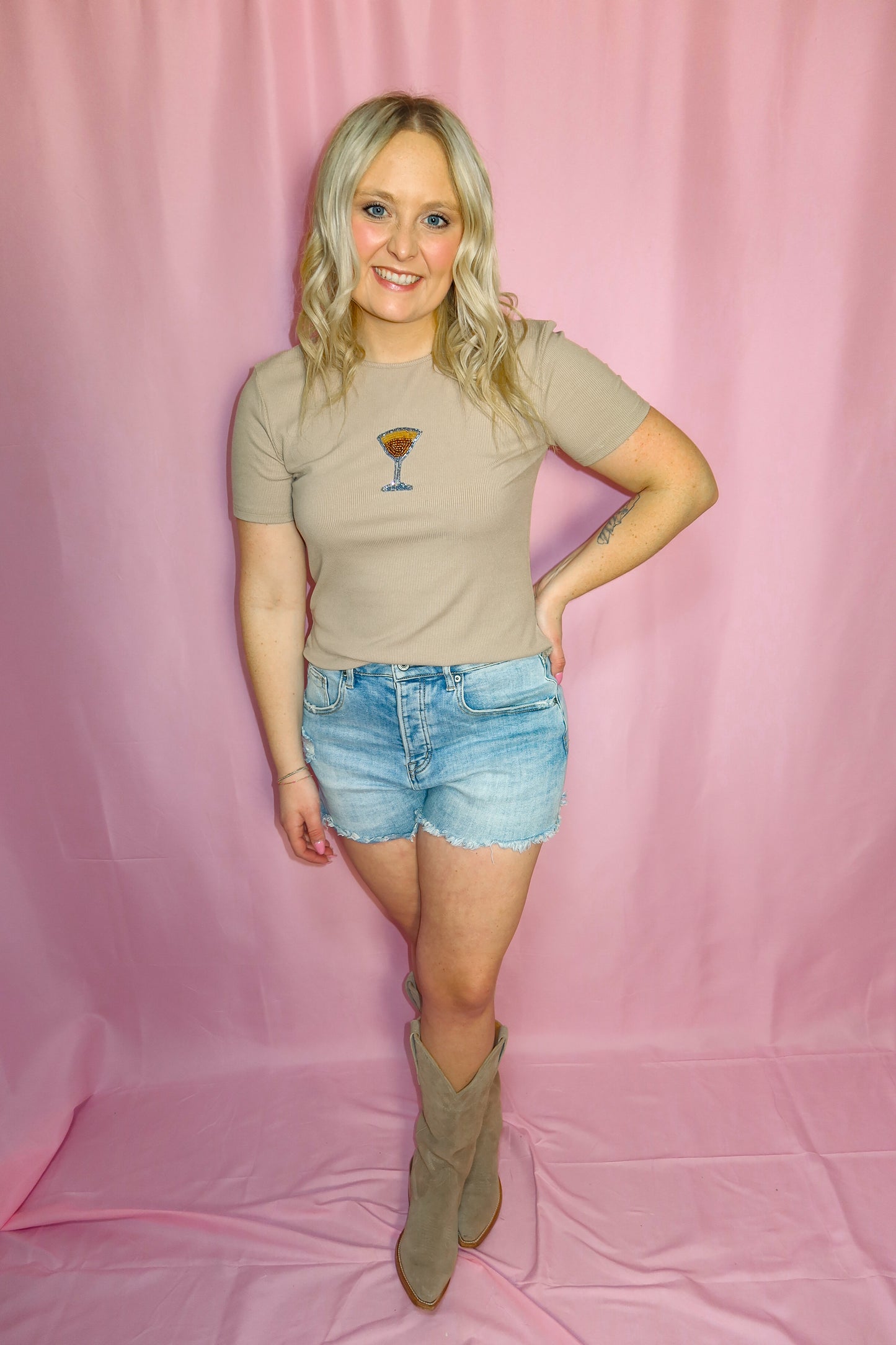 Martini Moment Ribbed Tee