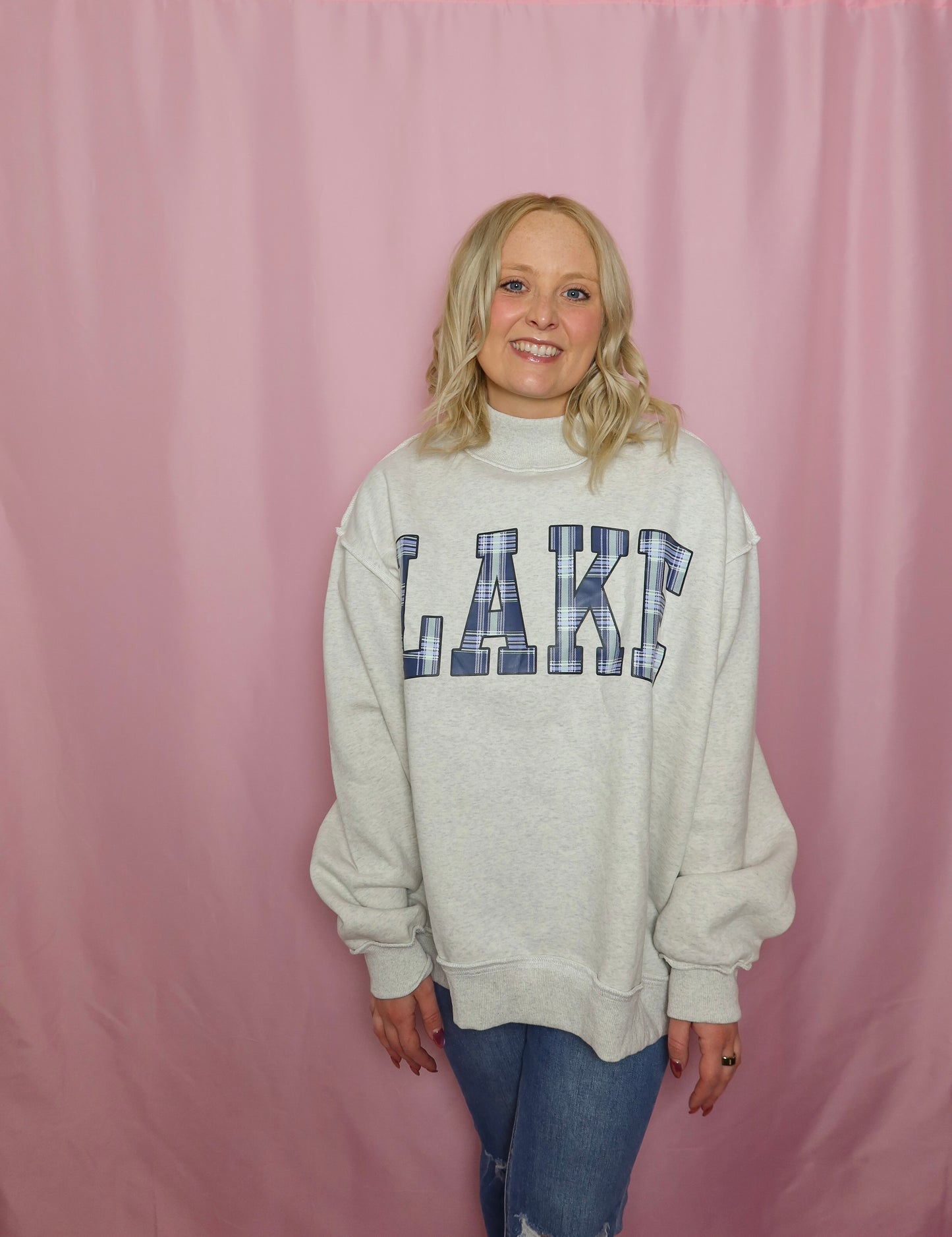 Lake& Mountain  Reversible Mockneck Sweatshirt