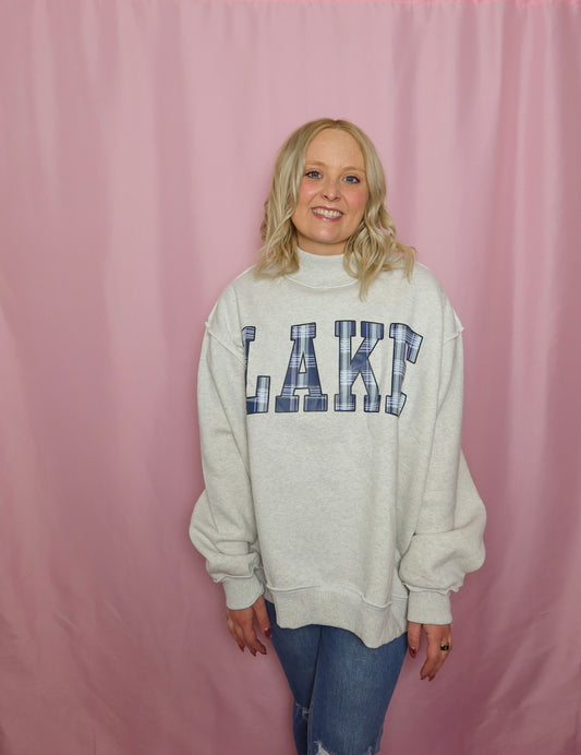 Lake& Mountain  Reversible Mockneck Sweatshirt