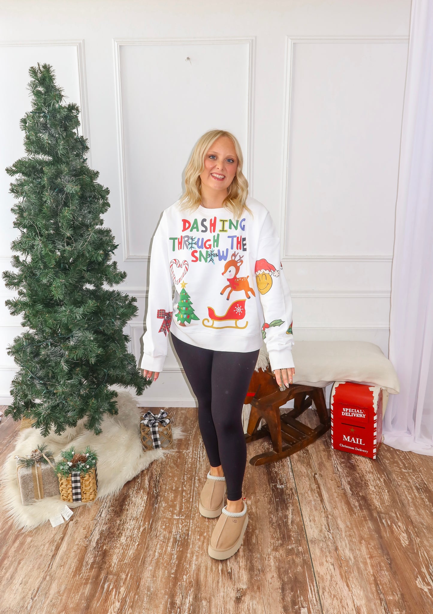 Colorful Christmas Graphic Sweatshirt