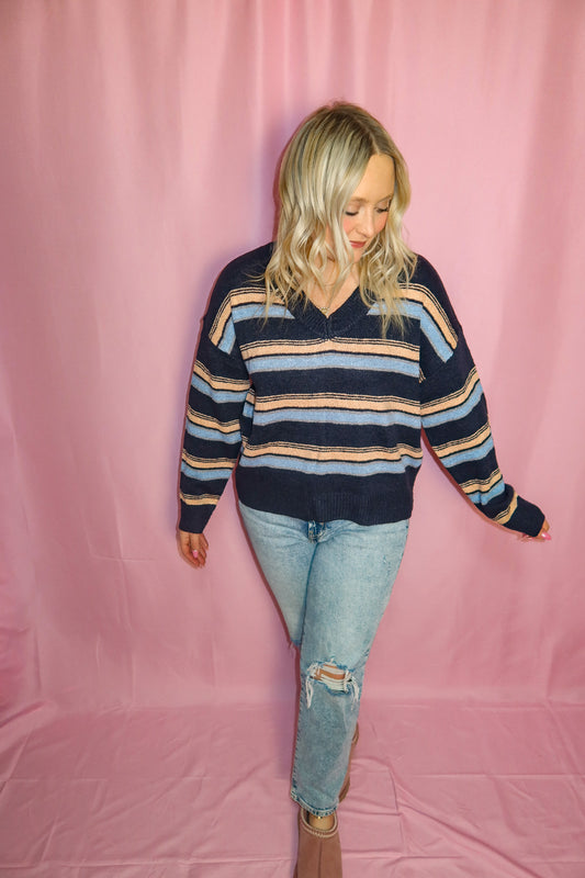 Blue Ridge Stripe Knit Sweater