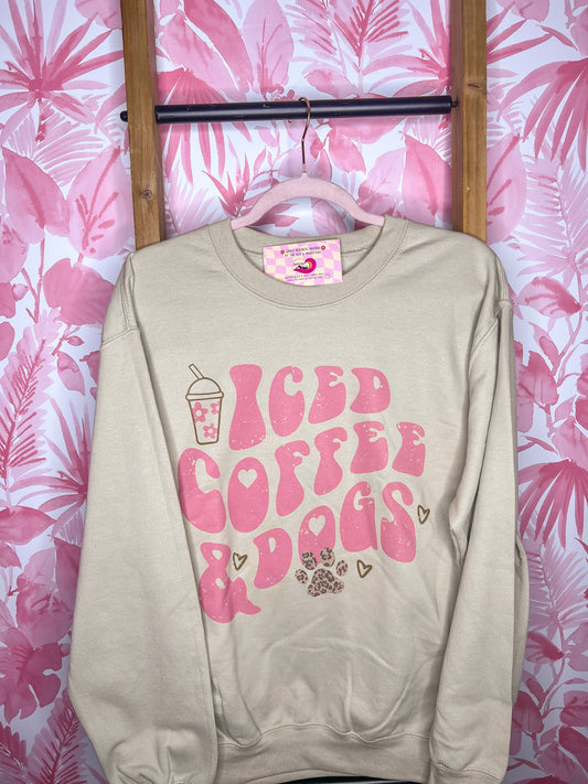 Iced Coffee & Dogs Crewneck Sweatshirt