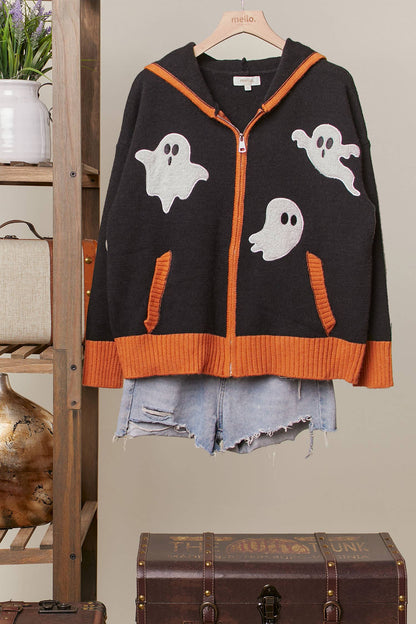 Ghost Zip up Hoodie