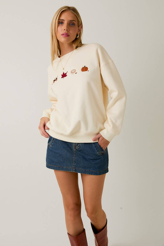 Fall Embroidery Sweatshirt