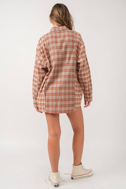 Orange Oversized Flannel