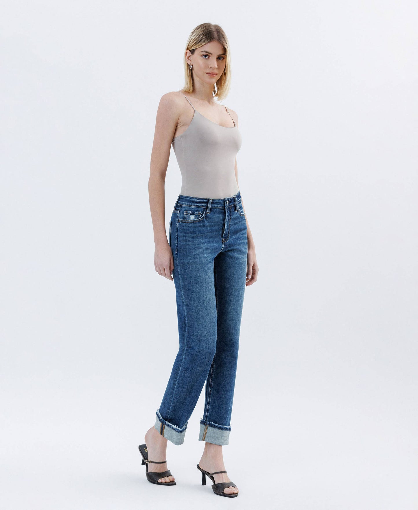 Victoria Cuffed Straight Jeans